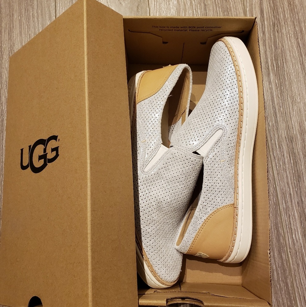 Silver Ugg loafers/ slip on tenni
